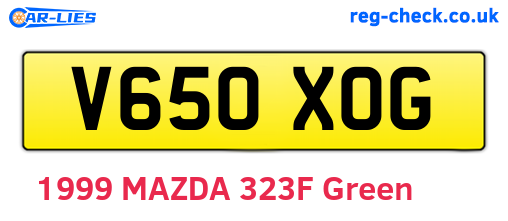 V650XOG are the vehicle registration plates.