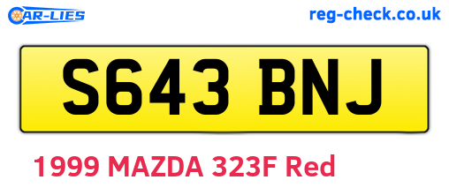 S643BNJ are the vehicle registration plates.