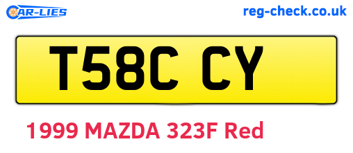 T58CCY are the vehicle registration plates.