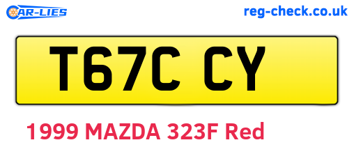T67CCY are the vehicle registration plates.