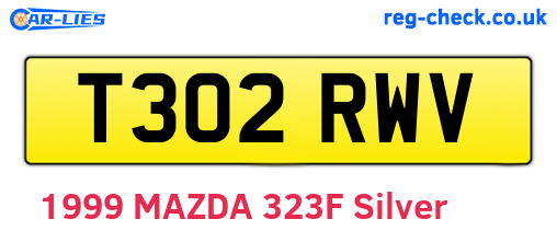 T302RWV are the vehicle registration plates.