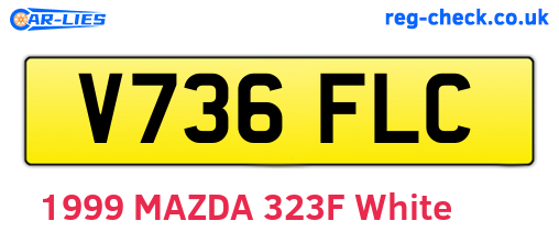 V736FLC are the vehicle registration plates.