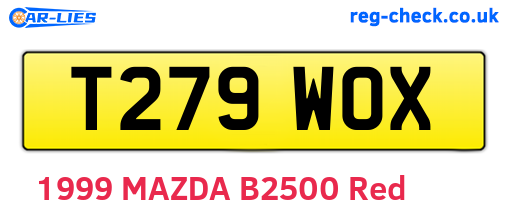 T279WOX are the vehicle registration plates.