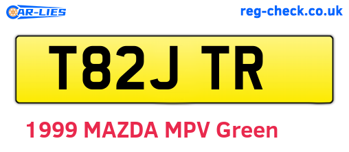 T82JTR are the vehicle registration plates.