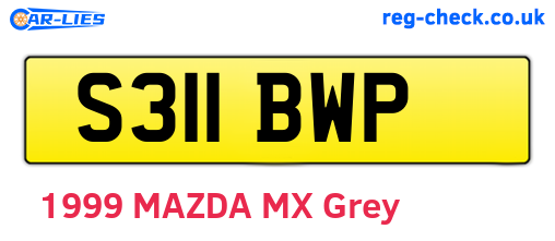 S311BWP are the vehicle registration plates.