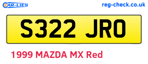 S322JRO are the vehicle registration plates.
