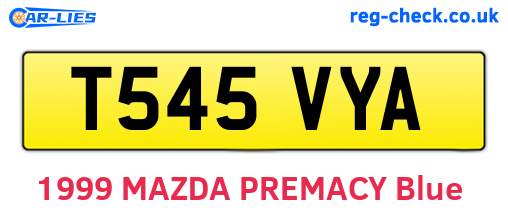 T545VYA are the vehicle registration plates.