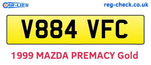 V884VFC are the vehicle registration plates.