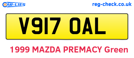 V917OAL are the vehicle registration plates.