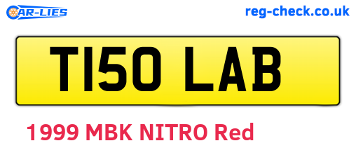 T150LAB are the vehicle registration plates.
