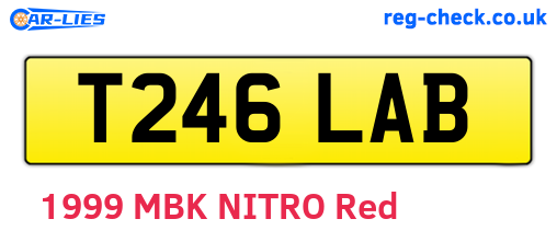 T246LAB are the vehicle registration plates.
