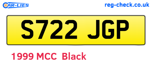 S722JGP are the vehicle registration plates.