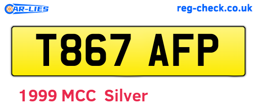 T867AFP are the vehicle registration plates.