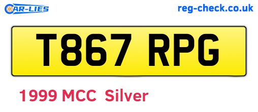 T867RPG are the vehicle registration plates.