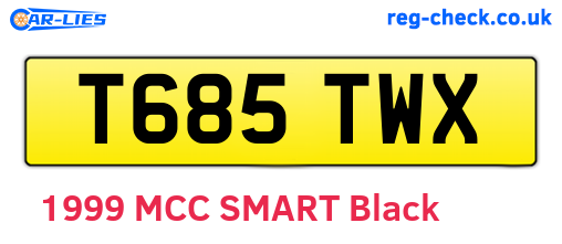 T685TWX are the vehicle registration plates.
