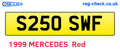 S250SWF are the vehicle registration plates.