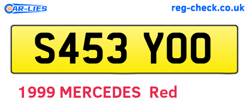 S453YOO are the vehicle registration plates.