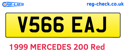 V566EAJ are the vehicle registration plates.