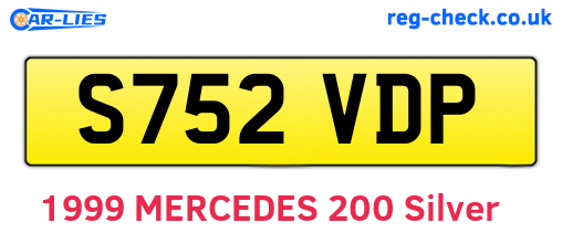 S752VDP are the vehicle registration plates.