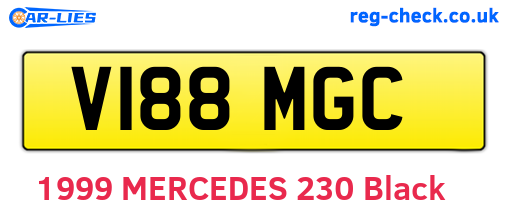 V188MGC are the vehicle registration plates.