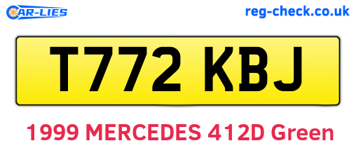 T772KBJ are the vehicle registration plates.
