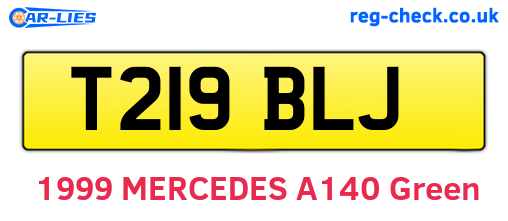 T219BLJ are the vehicle registration plates.