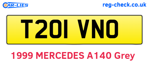 T201VNO are the vehicle registration plates.