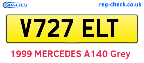 V727ELT are the vehicle registration plates.