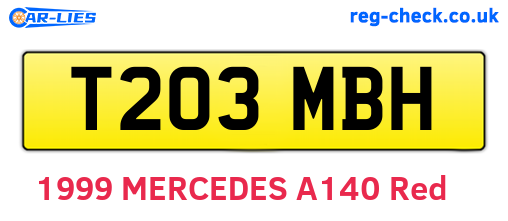 T203MBH are the vehicle registration plates.
