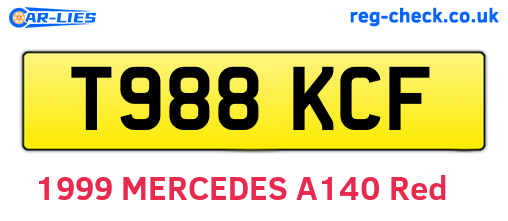 T988KCF are the vehicle registration plates.