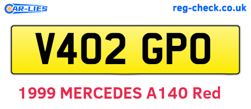 V402GPO are the vehicle registration plates.