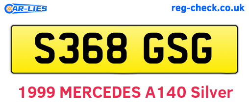 S368GSG are the vehicle registration plates.