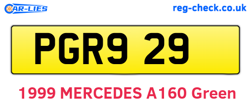 PGR929 are the vehicle registration plates.