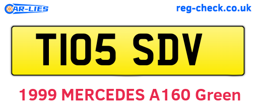 T105SDV are the vehicle registration plates.