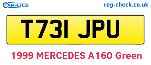 T731JPU are the vehicle registration plates.