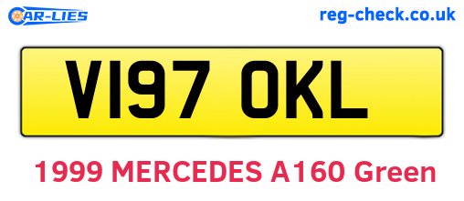 V197OKL are the vehicle registration plates.