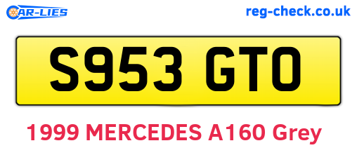 S953GTO are the vehicle registration plates.