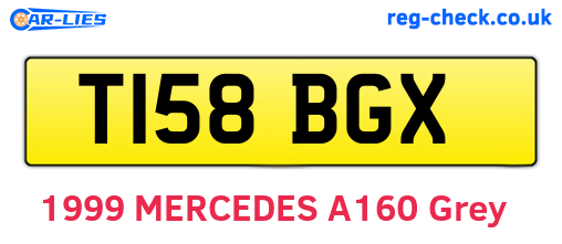 T158BGX are the vehicle registration plates.