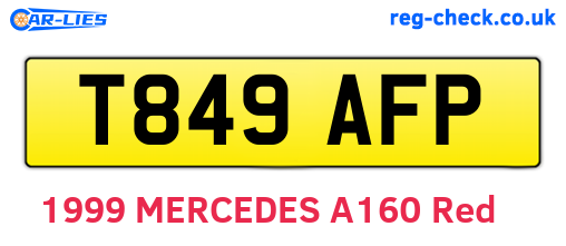 T849AFP are the vehicle registration plates.