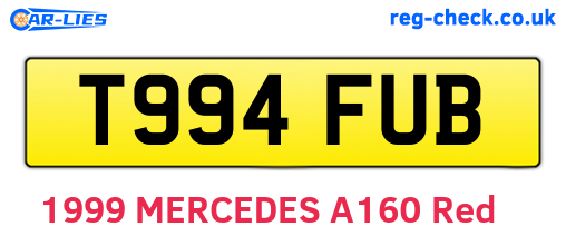 T994FUB are the vehicle registration plates.