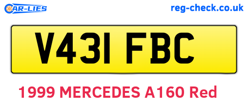 V431FBC are the vehicle registration plates.