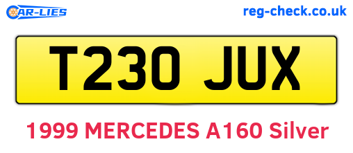 T230JUX are the vehicle registration plates.
