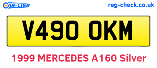 V490OKM are the vehicle registration plates.