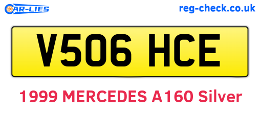 V506HCE are the vehicle registration plates.