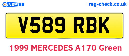 V589RBK are the vehicle registration plates.