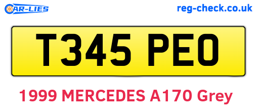 T345PEO are the vehicle registration plates.