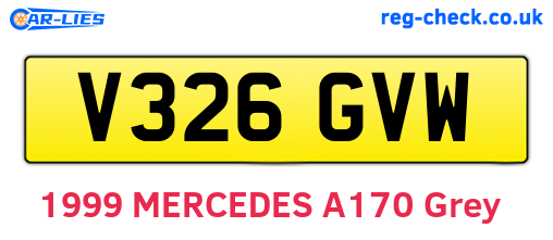V326GVW are the vehicle registration plates.