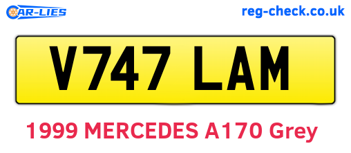 V747LAM are the vehicle registration plates.