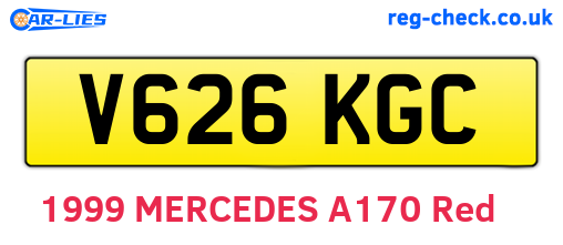 V626KGC are the vehicle registration plates.
