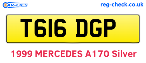 T616DGP are the vehicle registration plates.